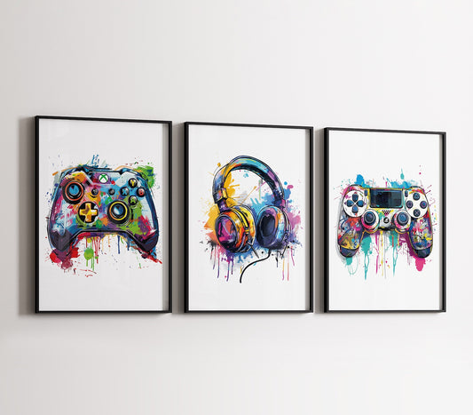 Watercolour Video Game Decor