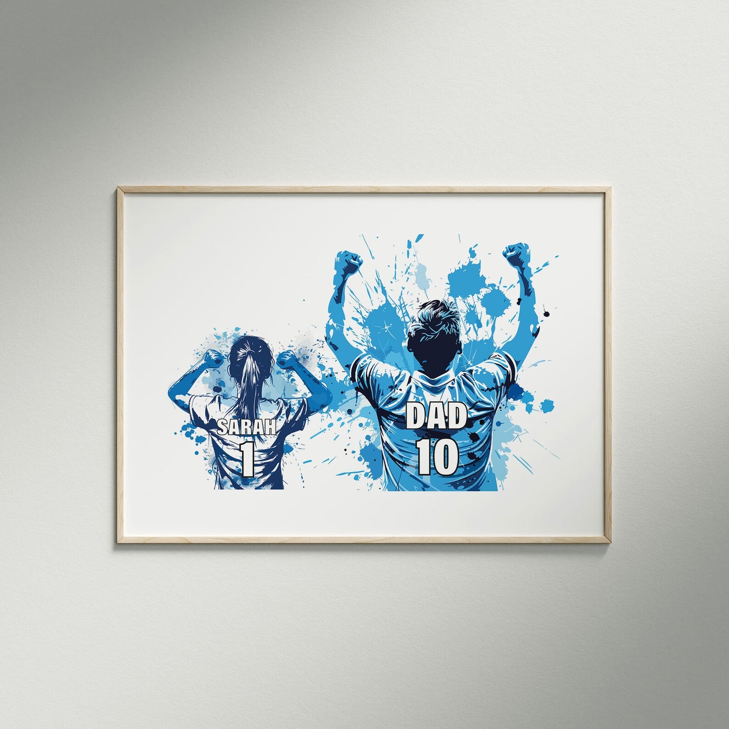 Custom Football Print For Daddy Daughter Son