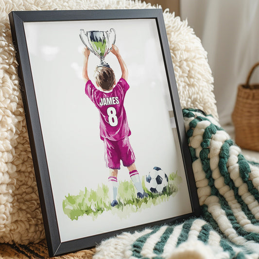 Personalised Football Trophy Wall Art