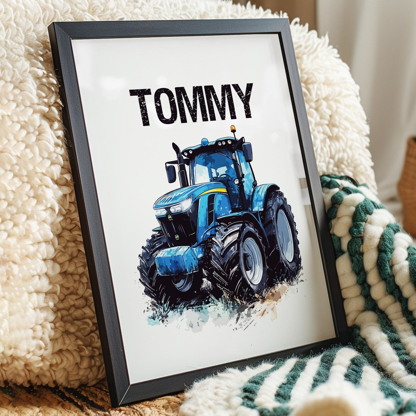 Personalised Tractor Prints, Boys Nursery Prints, Boys Bedroom Decor, Boys Room Prints, Tractor Nursery Decor, Kids Room - Multiple Designs