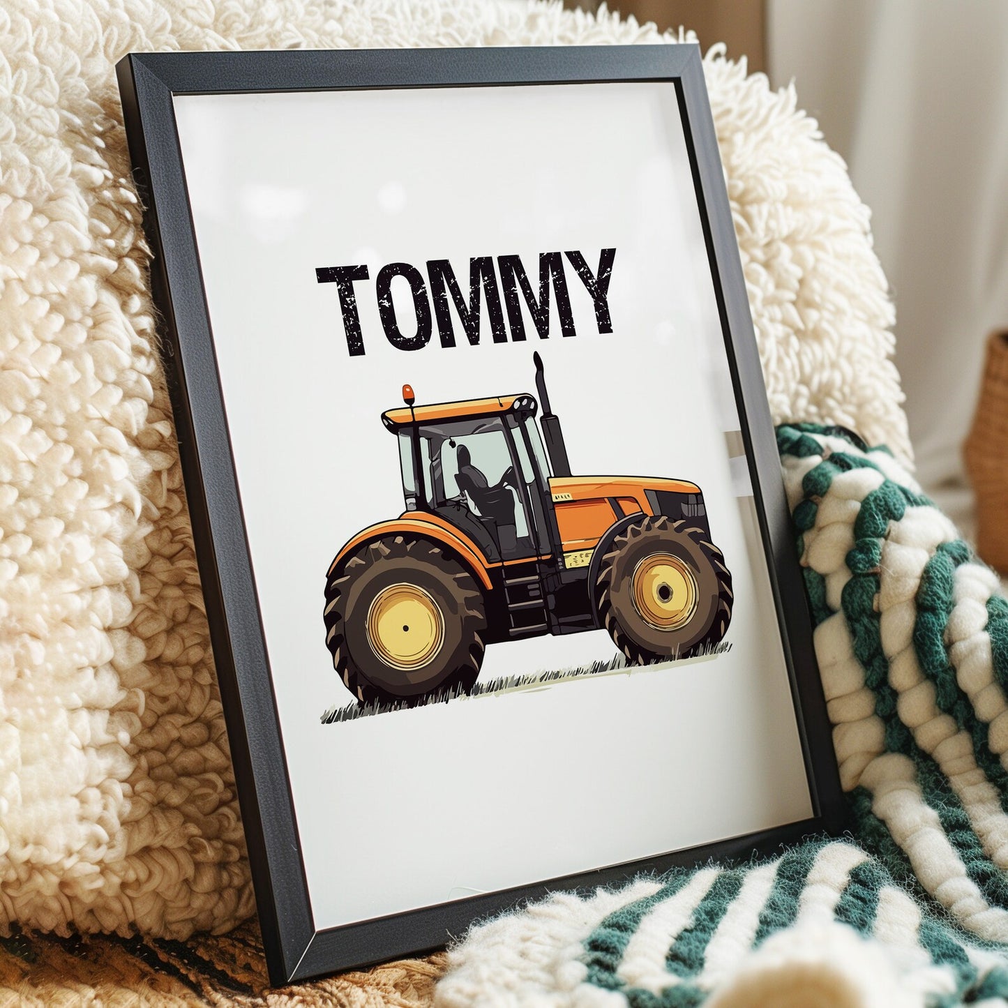 Personalised Tractor Prints, Boys Nursery Prints, Boys Bedroom Decor, Boys Room Prints, Tractor Nursery Decor, Kids Room - Multiple Designs