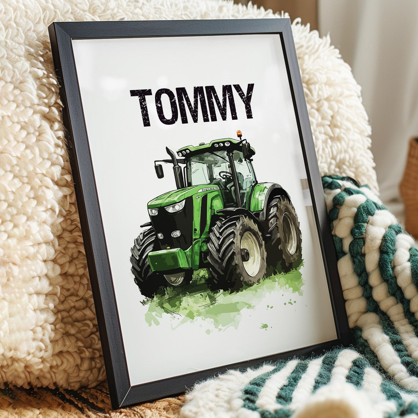 Personalised Tractor Prints, Boys Nursery Prints, Boys Bedroom Decor, Boys Room Prints, Tractor Nursery Decor, Kids Room - Multiple Designs