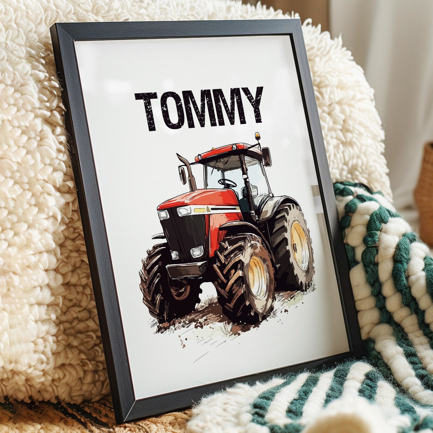 Personalised Tractor Prints, Boys Nursery Prints, Boys Bedroom Decor, Boys Room Prints, Tractor Nursery Decor, Kids Room - Multiple Designs