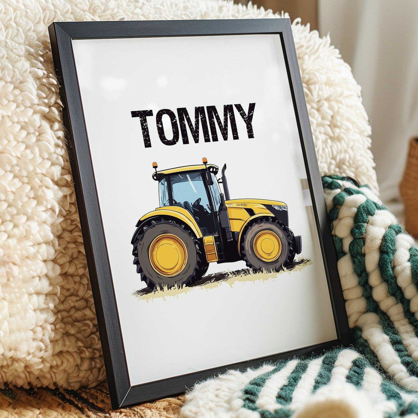 Personalised Tractor Prints, Boys Nursery Prints, Boys Bedroom Decor, Boys Room Prints, Tractor Nursery Decor, Kids Room - Multiple Designs