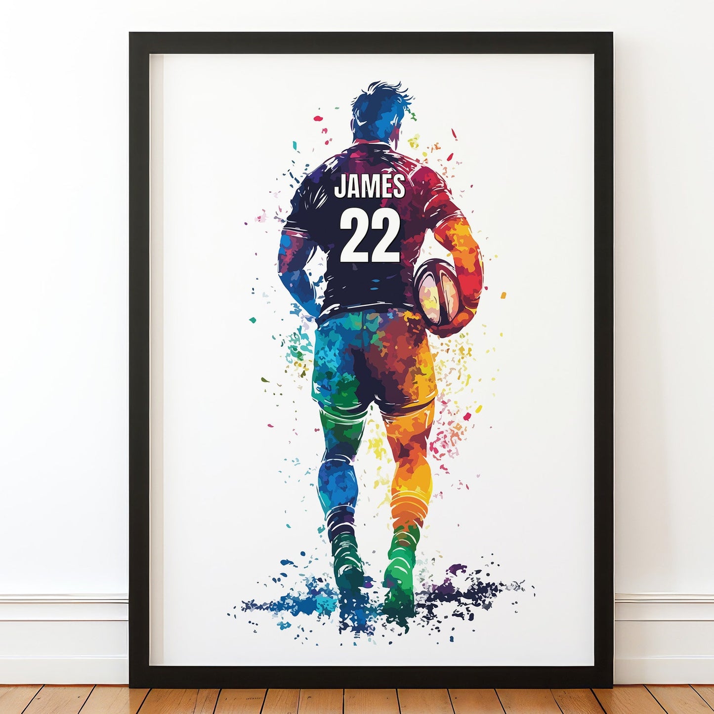 Personalised Single Rugby Prints