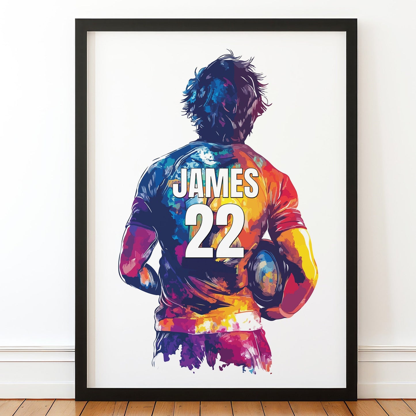 Personalised Single Rugby Prints