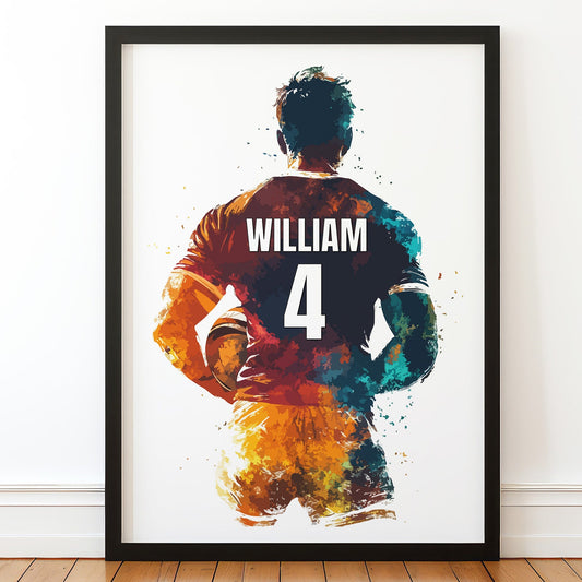 Personalised Single Rugby Prints