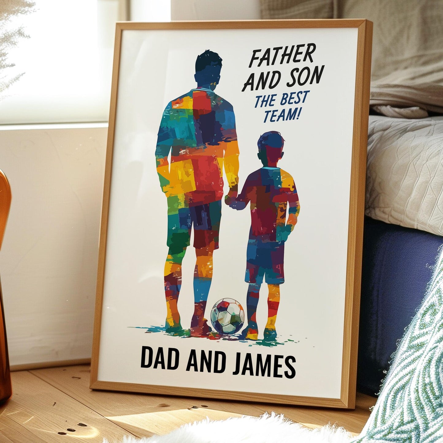 Father And Son Personalised Football Print