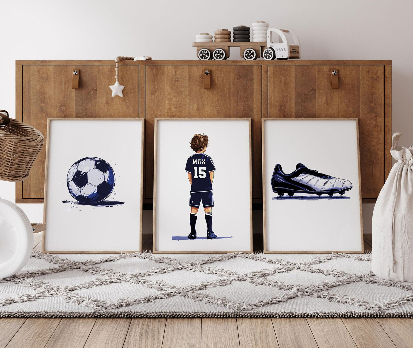 Personalised Boys Football Wall Art