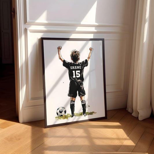 Football Poster For Boys Bedroom Personalised Print