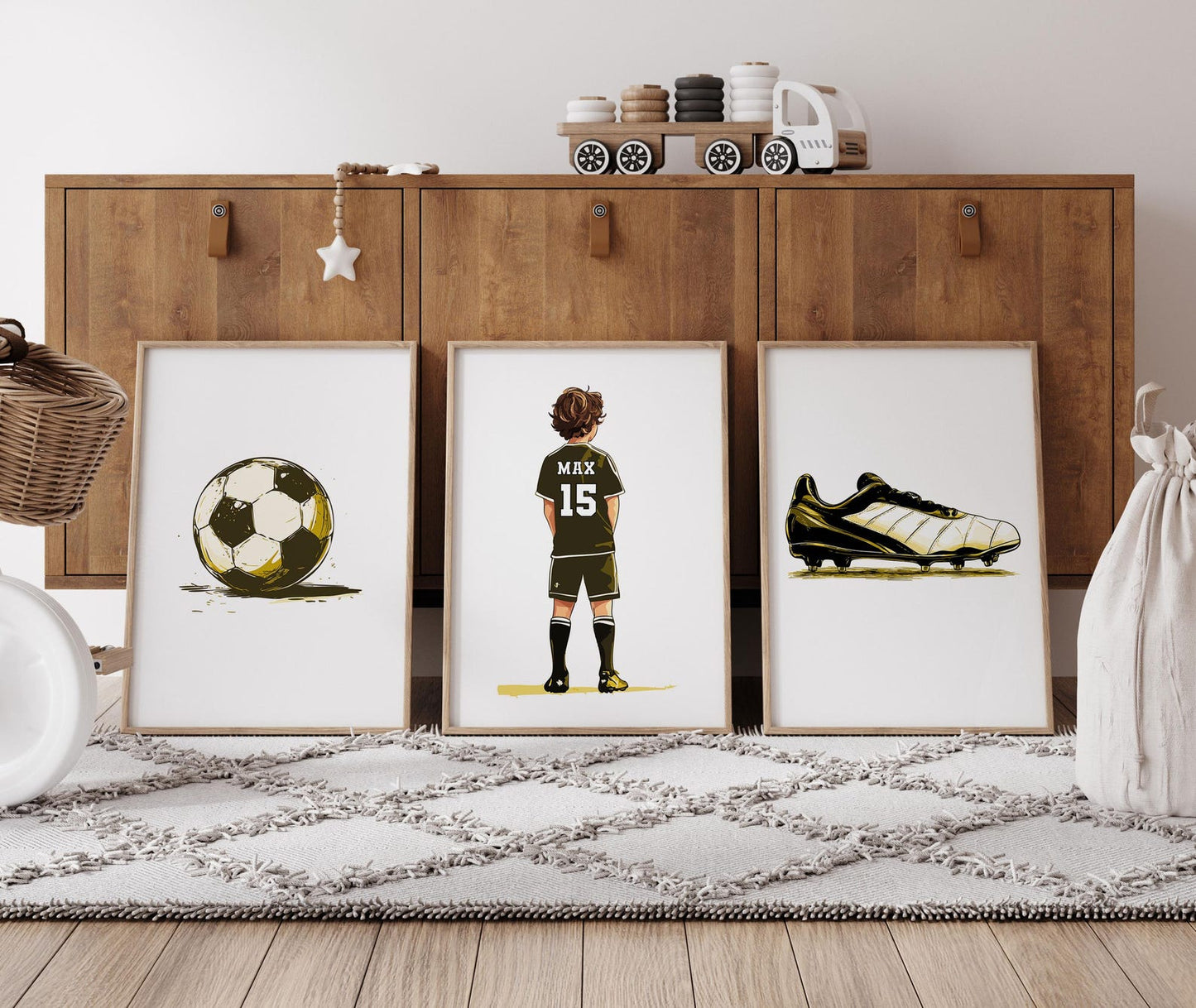 Personalised Boys Football Wall Art