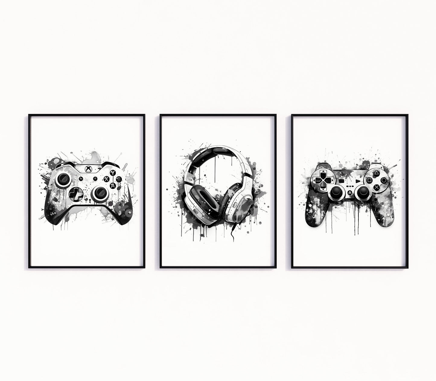 Set of 3 Gaming Prints Graffiti Wall Art