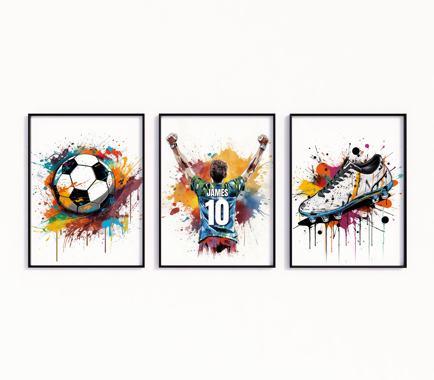 Personalised Football Wall Art Print Set