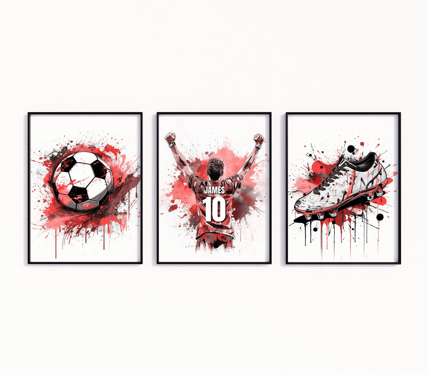 Personalised Football Wall Art Print Set