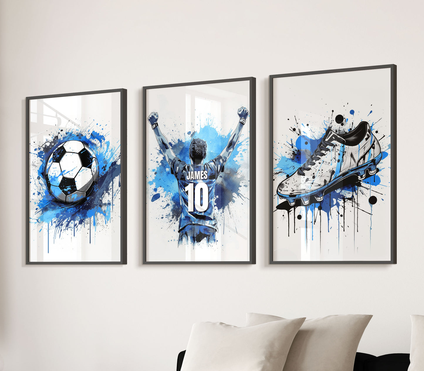 Personalised Football Wall Art Print Set