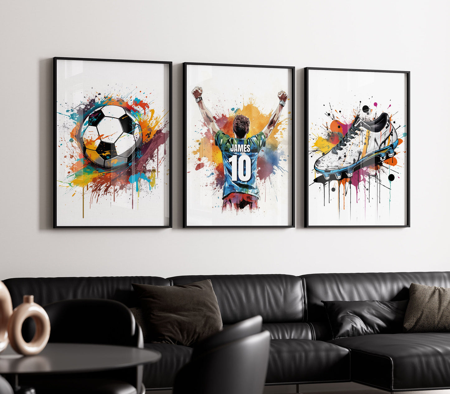 Personalised Football Wall Art Print Set