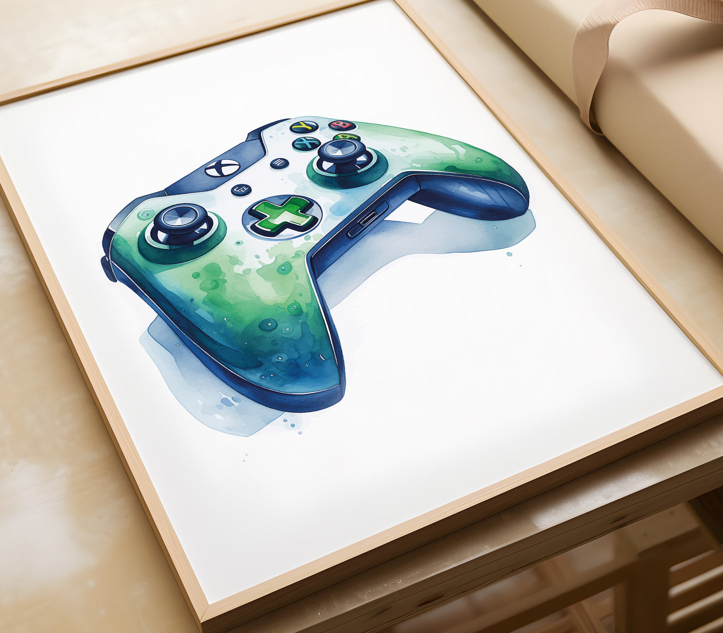 Set of 3 Watercolour Gaming Prints, Gamer Decor, Gamer Wall Art, Teen Room Prints, Boys Bedroom Decor, Gaming Wall Art, Games Room Poster