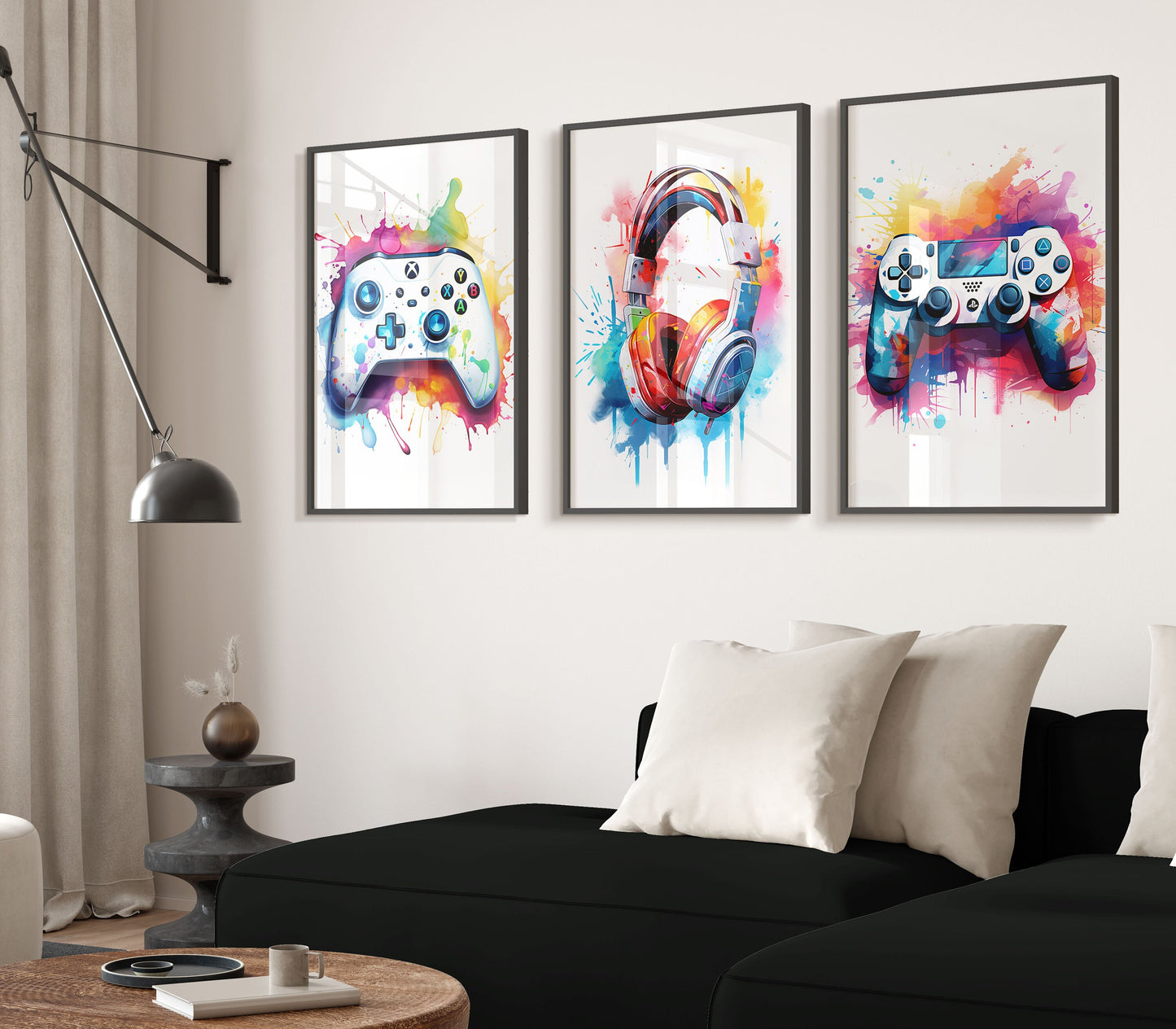 Set of 3 Gaming Prints Gaming Decor, Gamer Wall Art, Teen Room Prints, Boys Bedroom Decor, Gaming Wall Art, Graffiti Wall Video Game Art