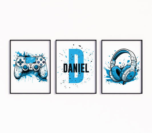 Personalised Gaming Prints Gaming Decor Gamer Wall Art Teen Room Prints, Boys Bedroom Decor, Gaming Wall Art, Games Room Graffiti Wall Art