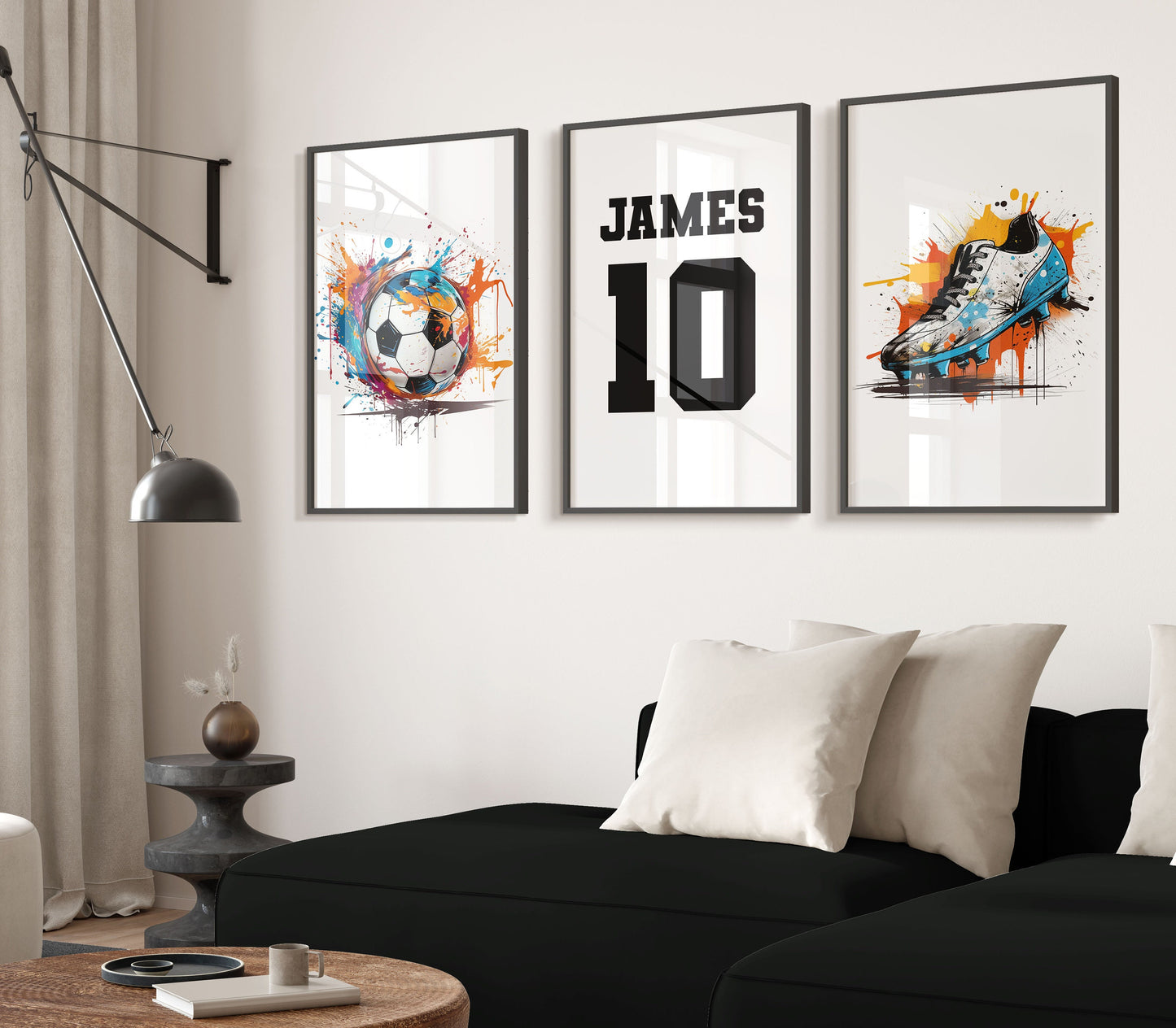 Personalised Football Wall Art Prints Personalised Football Prints Boys Bedroom Decor, Kid Bedroom Football Decor, Football Name Print Gift