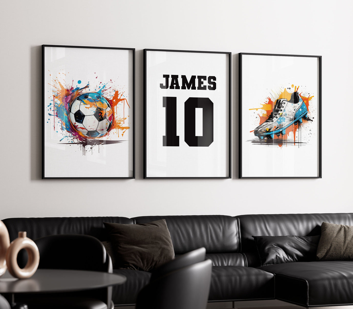 Personalised Football Wall Art Prints Personalised Football Prints Boys Bedroom Decor, Kid Bedroom Football Decor, Football Name Print Gift