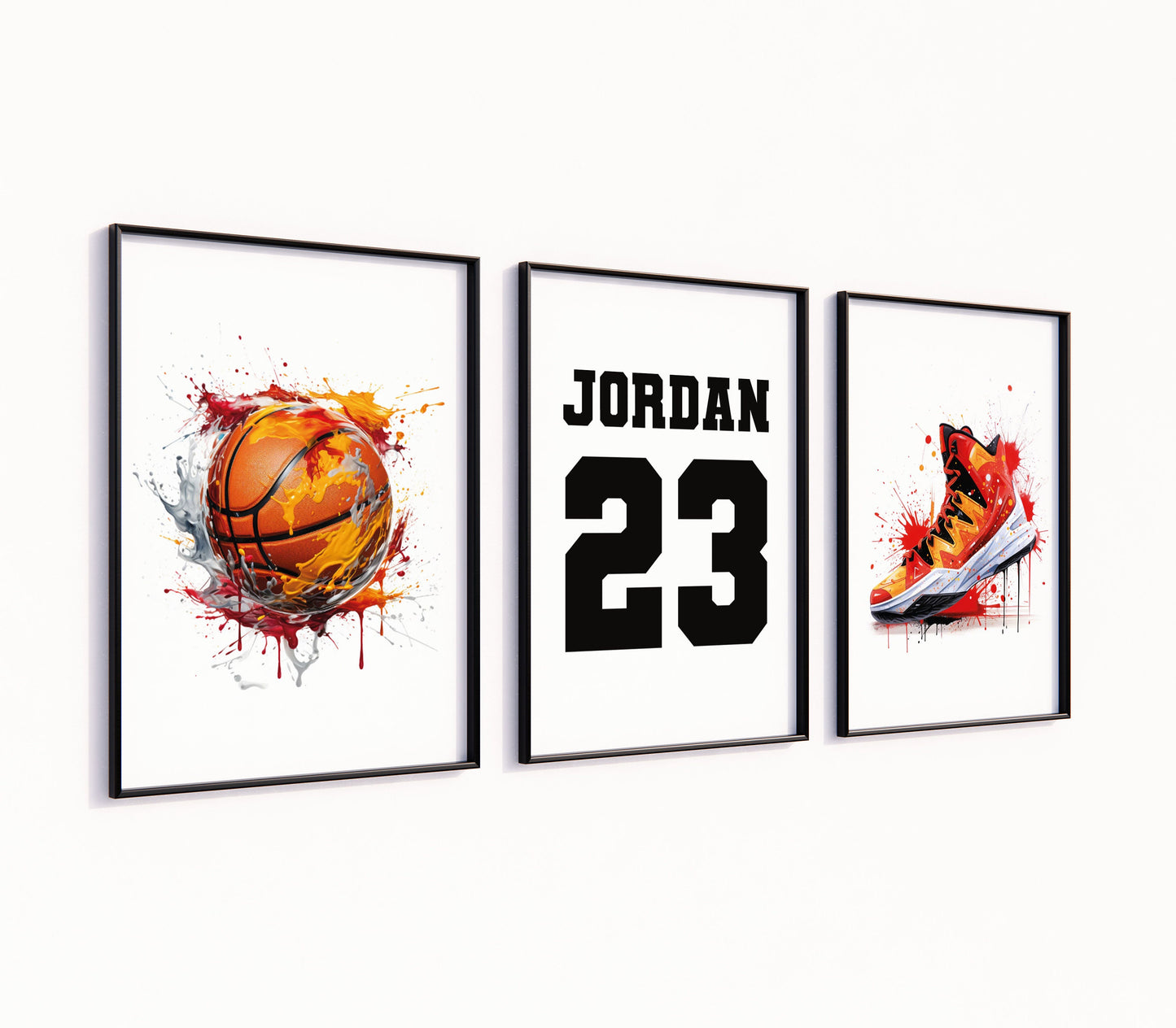 Personalised Basketball Wall Art Prints Personalised Basketball Prints Boys Bedroom Decor, Kid Bedroom Football Decor, Basketball Name Print