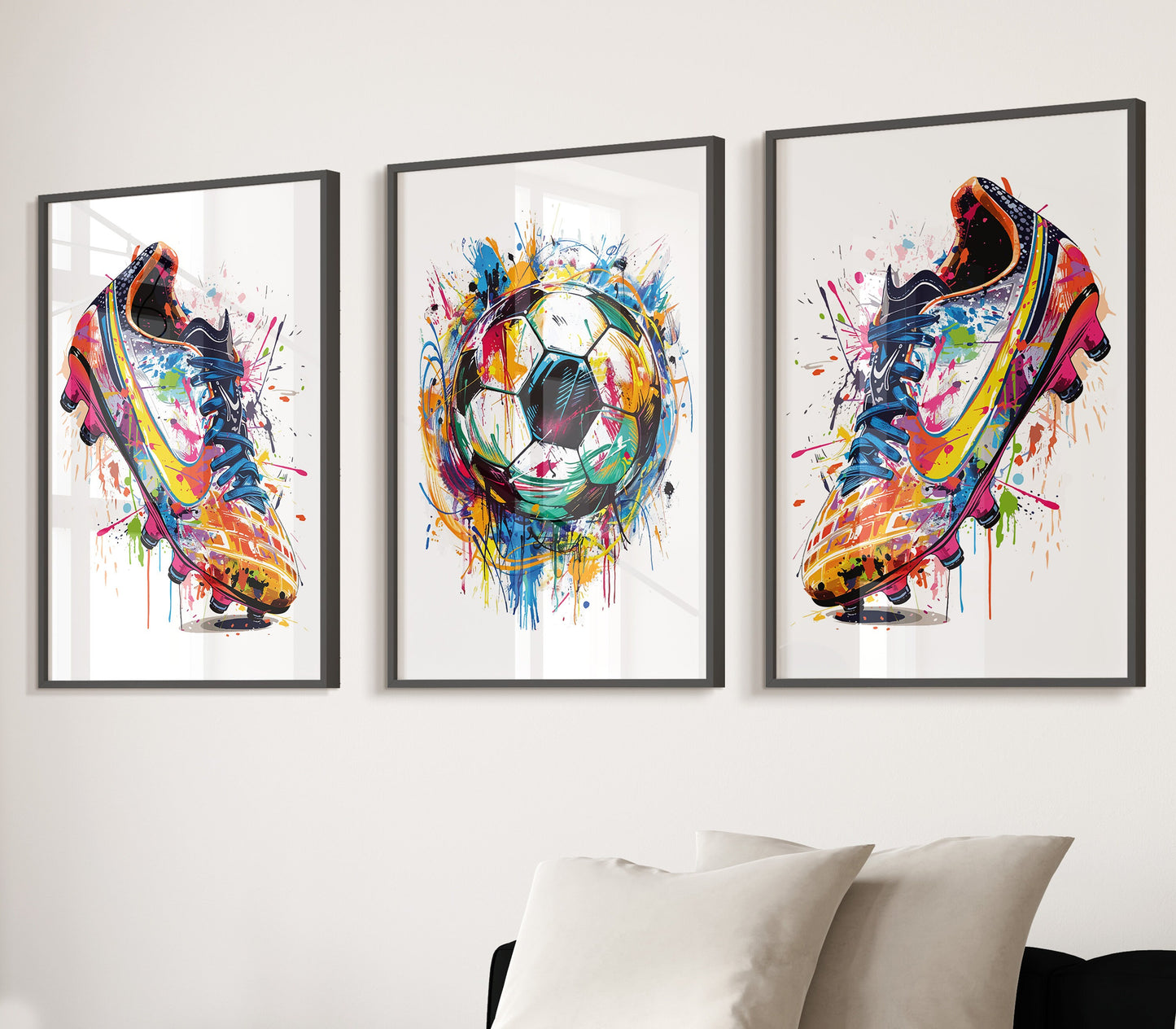 Set of 3 Football Wall Art Prints, Football Room Decor, Boys Bedroom Decor, Kids Bedroom Football Posters, Football Gifts For Son Brother