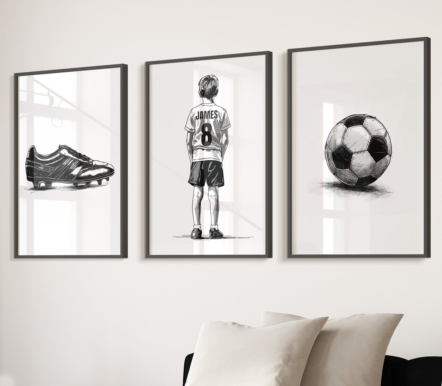 Personalised Football Wall Art Prints, Custom Football Prints, Boys Bedroom Decor, Teen Room Decor, Football Wall Art, Football Poster Gifts