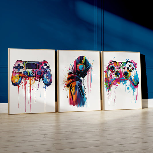 Gaming Prints, Set of 3 Games Posters, Gaming Room Decor, Gaming Wall Art, Gaming Gift, Boys Bedroom Decor, Teen Room Prints, Gamer Decor