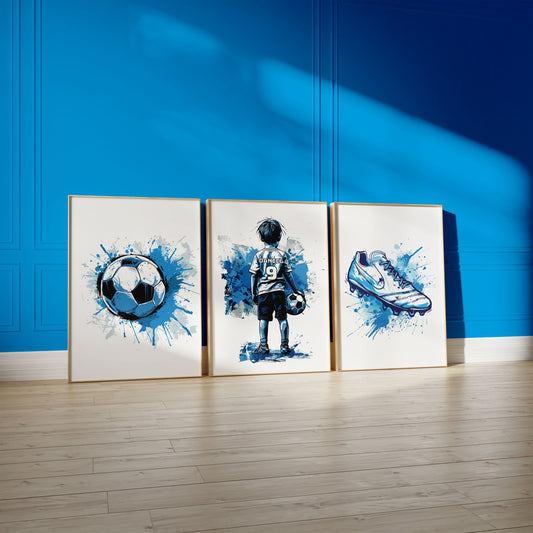 Personalised Football Wall Art Prints, Custom Football Poster, Boys Bedroom Decor, Footballer Gift, Football Wall Art, Football Prints Decor