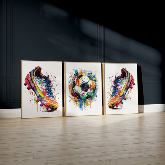 Set of 3 Football Wall Art Prints, Football Room Decor, Boys Bedroom Decor, Kids Bedroom Football Posters, Football Gifts For Son Brother