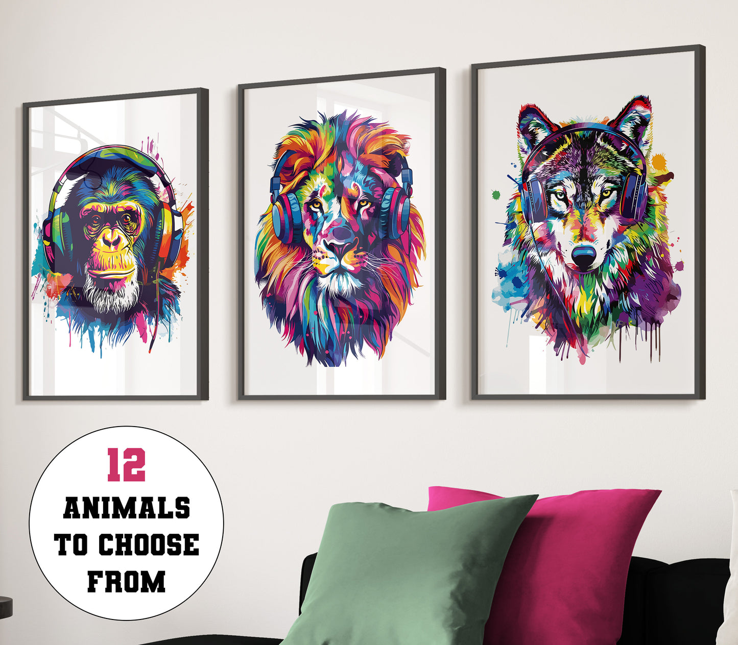 Gaming Animal Prints Gaming Decor, Gamer Wall Art, Teen Room Prints, Boys Bedroom Decor, Gaming Video Game Wall Art, Graffiti Animal Art