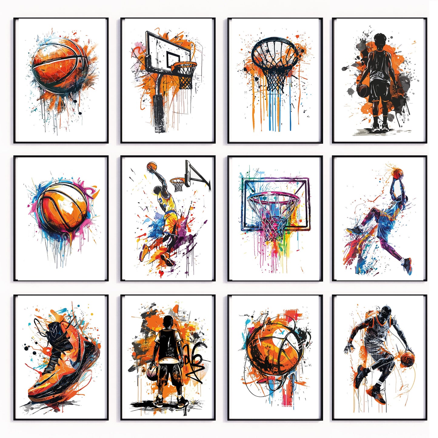 Basketball Wall Art, Basketball Prints, Basketball Poster, Boys Bedroom Room Decor, Kids Room Wall Art, Basketball Gifts For Son Brother