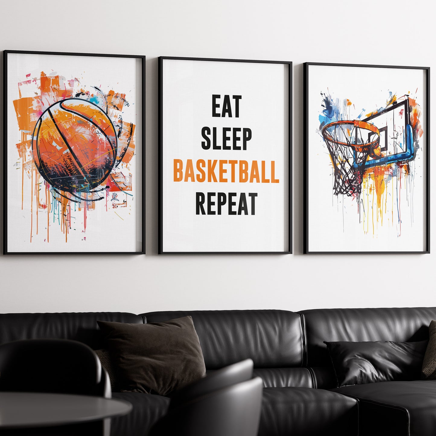 Basketball Wall Art, Set of 3 Basketball Prints Boys Bedroom Decor, Kids Bedroom Basketball Decor, Basketball Poster, Sports Wall Prints