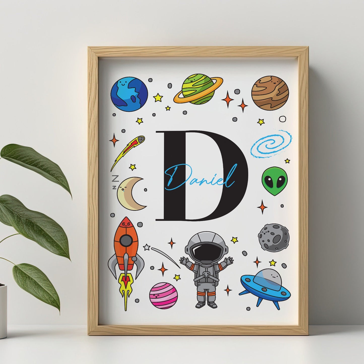 Personalised Space Prints, Boys Bedroom Decor, Nursery Prints, Nursery Decor, Space Decor, Space Bedroom Prints, Boys Bedroom Custom Prints