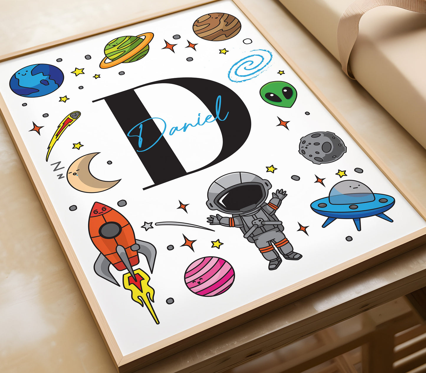 Personalised Space Prints, Boys Bedroom Decor, Nursery Prints, Nursery Decor, Space Decor, Space Bedroom Prints, Boys Bedroom Custom Prints