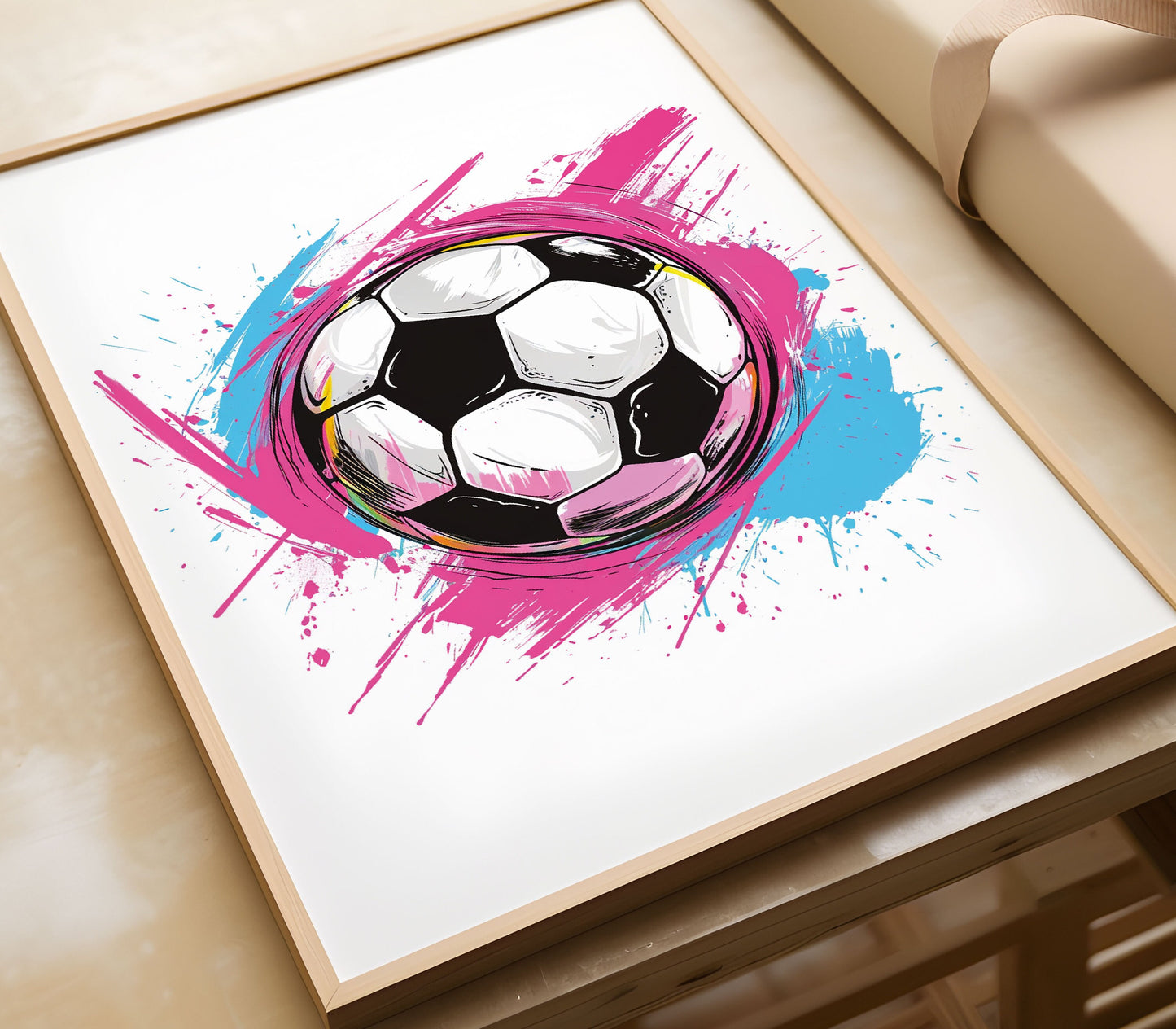 Set of 3 Football Wall Art Prints, Personalised Football Prints, Girls Bedroom Decor Girls Bedroom Football Decor, Football Shirt Name Print