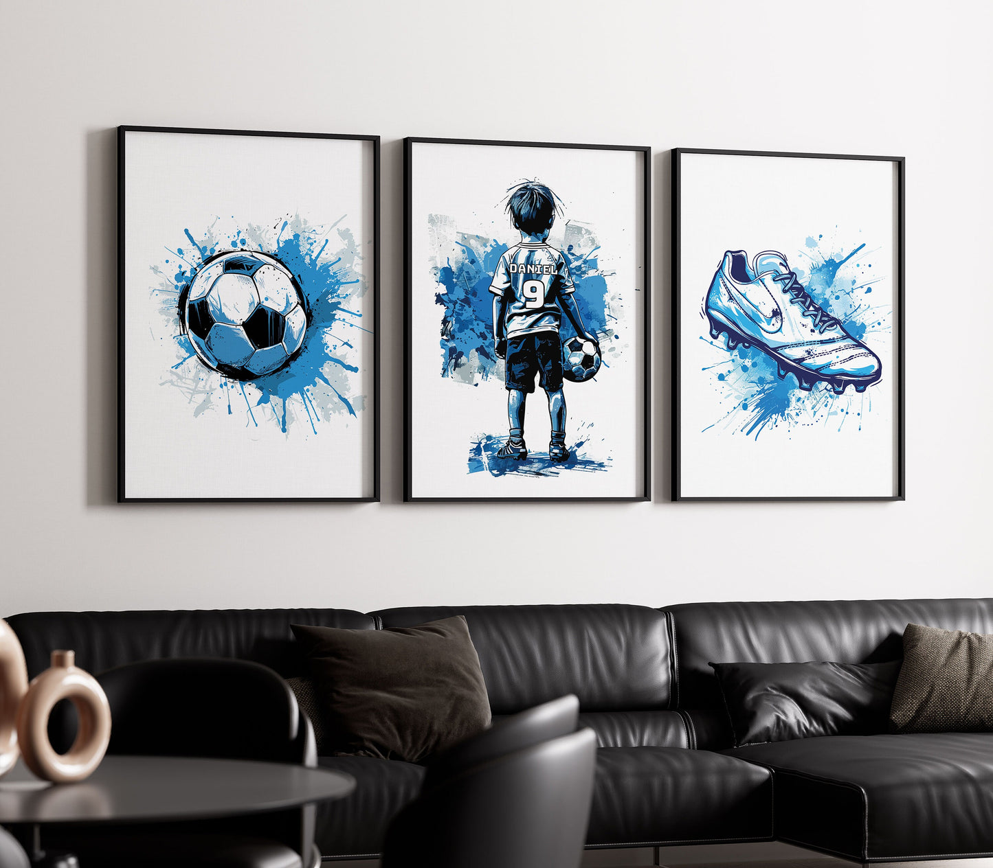 Personalised Football Wall Art Prints, Custom Football Poster, Boys Bedroom Decor, Footballer Gift, Football Wall Art, Football Prints Decor