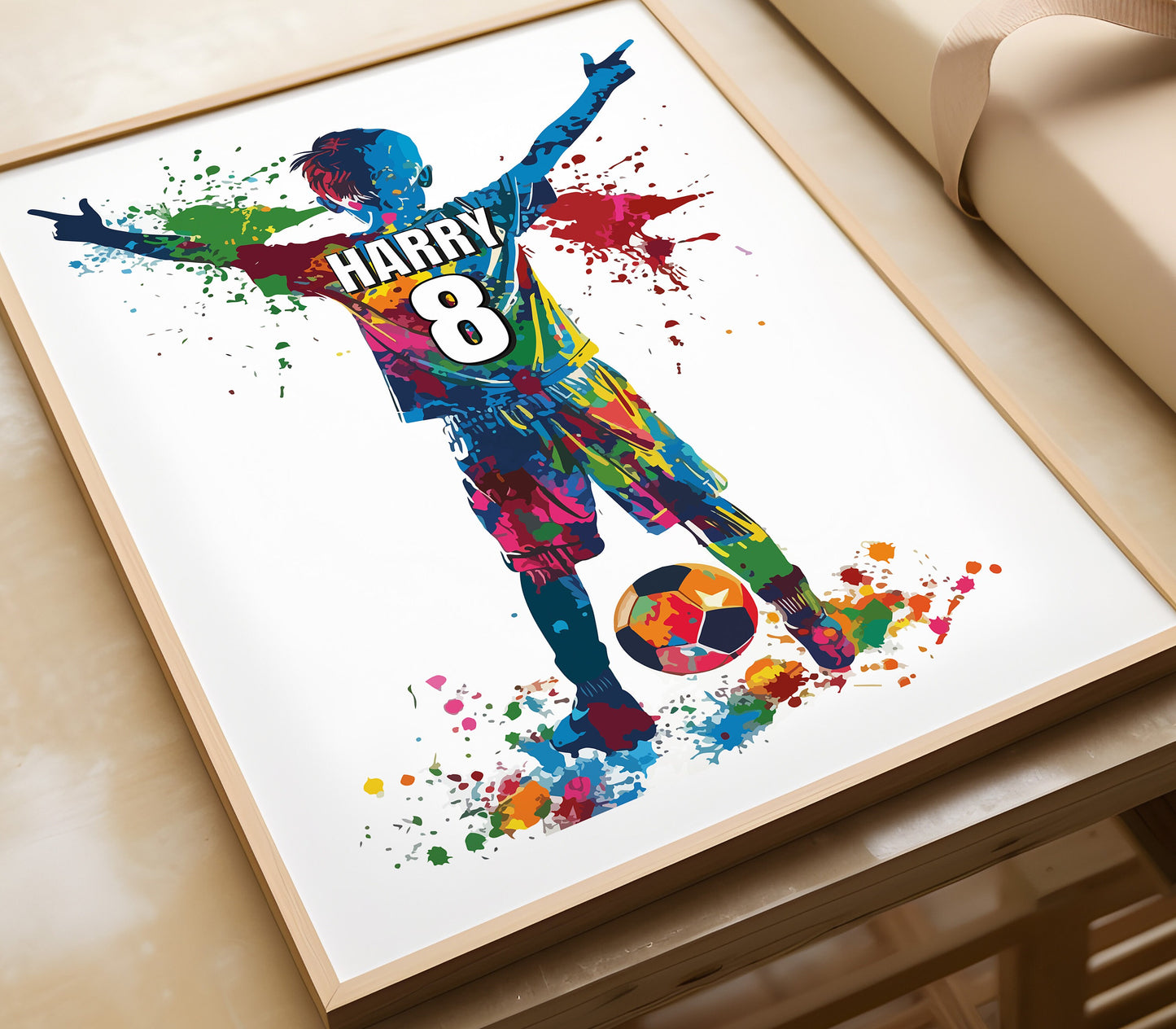 Football Soccer Player Personalised Print