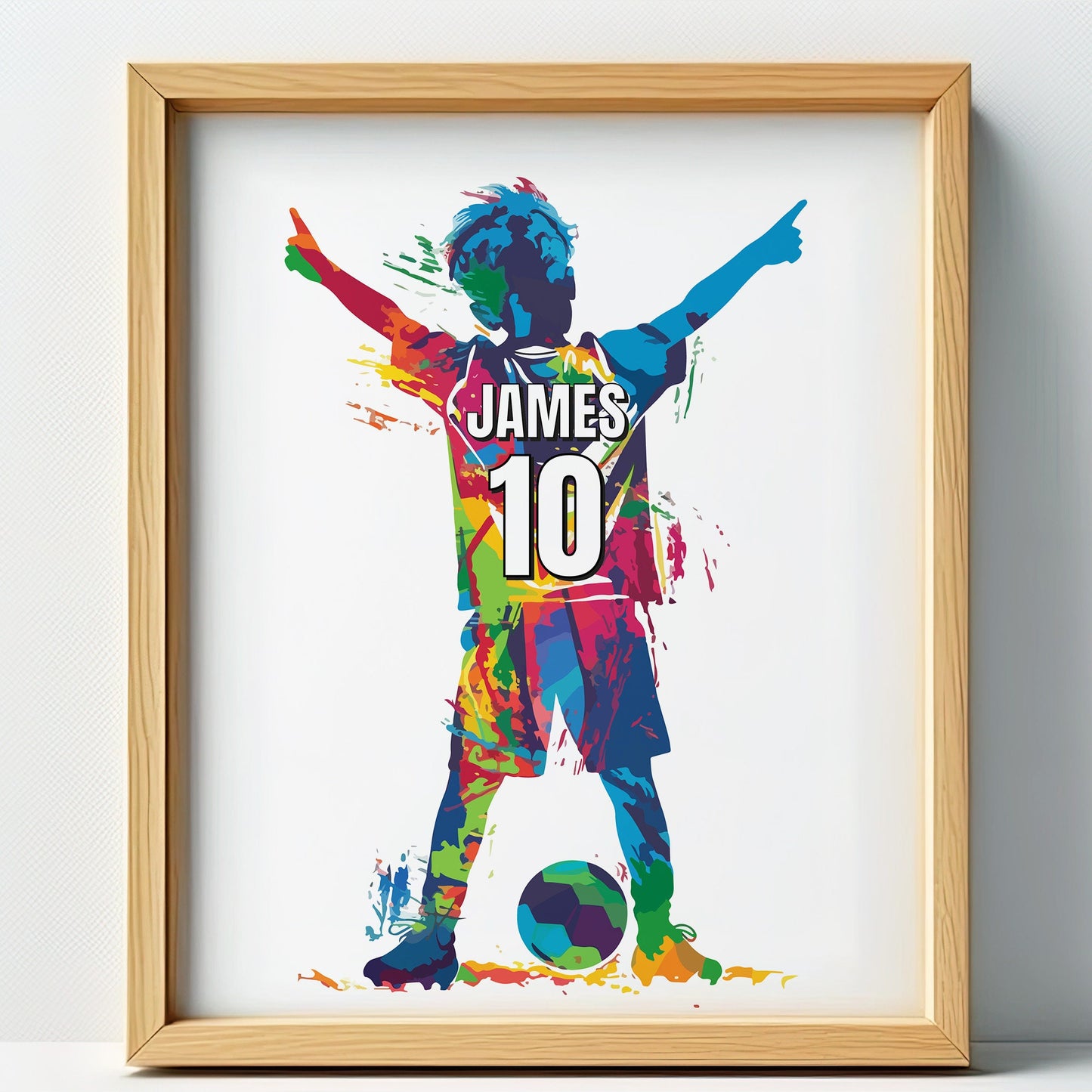 Personalised Football Print Wall Art Digital Download, Boys Bedroom Decor Custom Wall Art Football Room Decor Digital Printable Poster Print