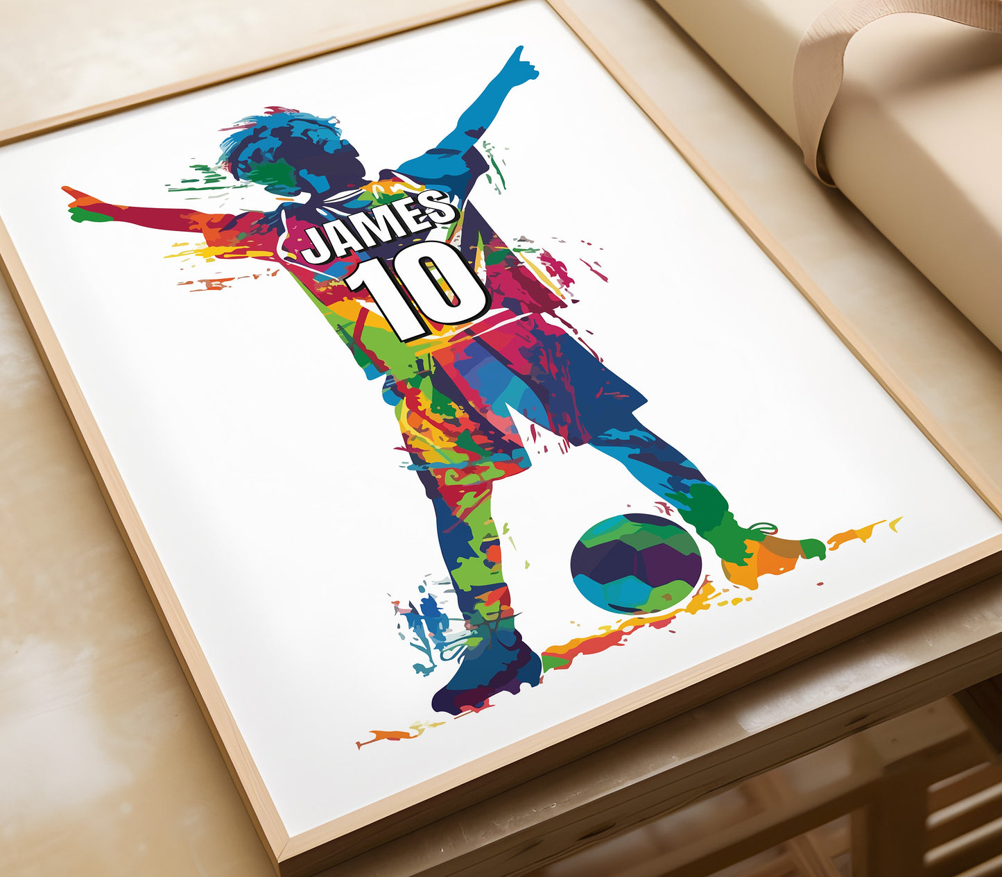 Personalised Football Print Wall Art Digital Download, Boys Bedroom Decor Custom Wall Art Football Room Decor Digital Printable Poster Print