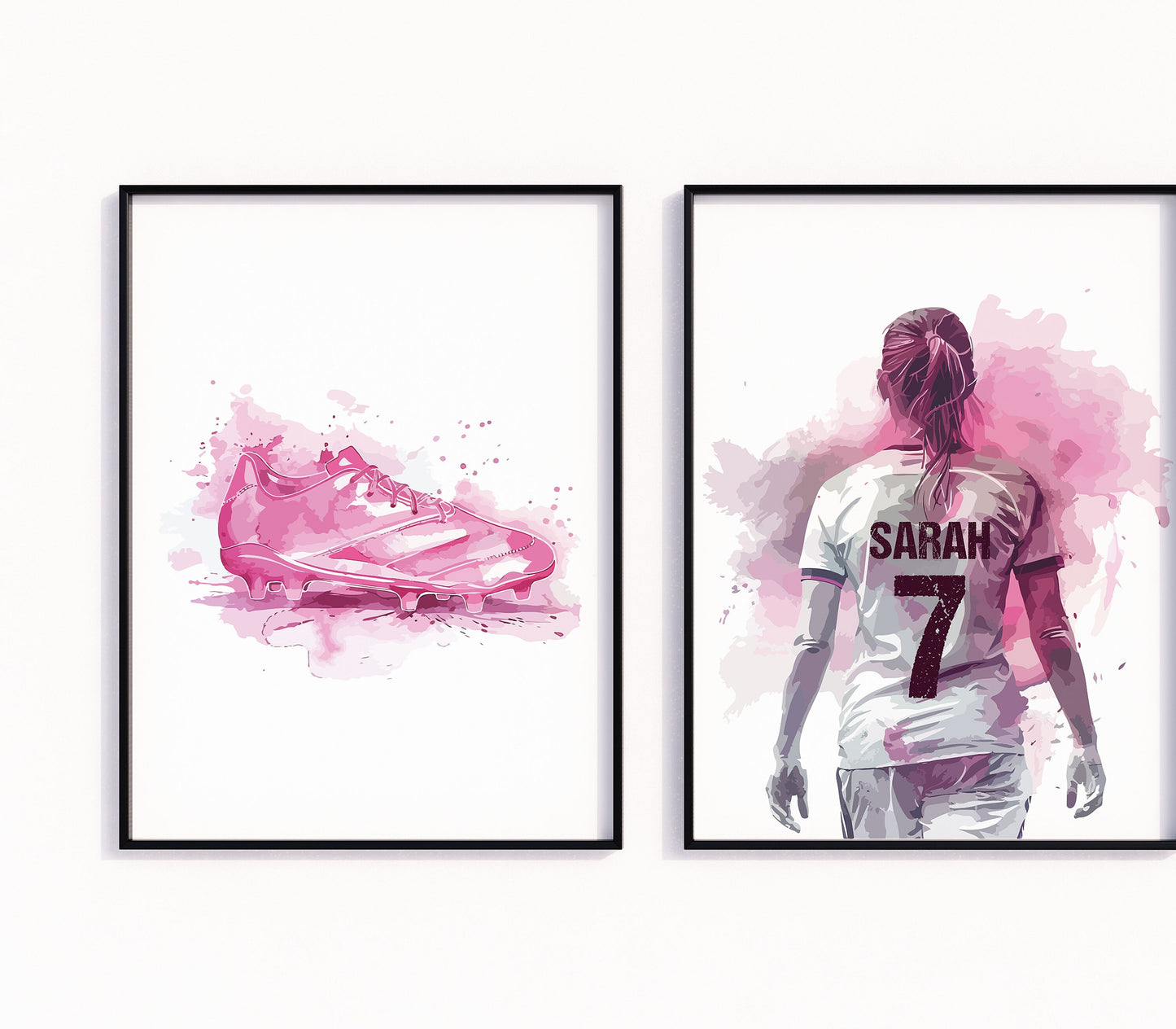 Personalised Football Prints For Girls Bedroom, Football Wall Art, Custom Football Prints, Girls Bedroom Wall Art, Gift For Girls Daughter