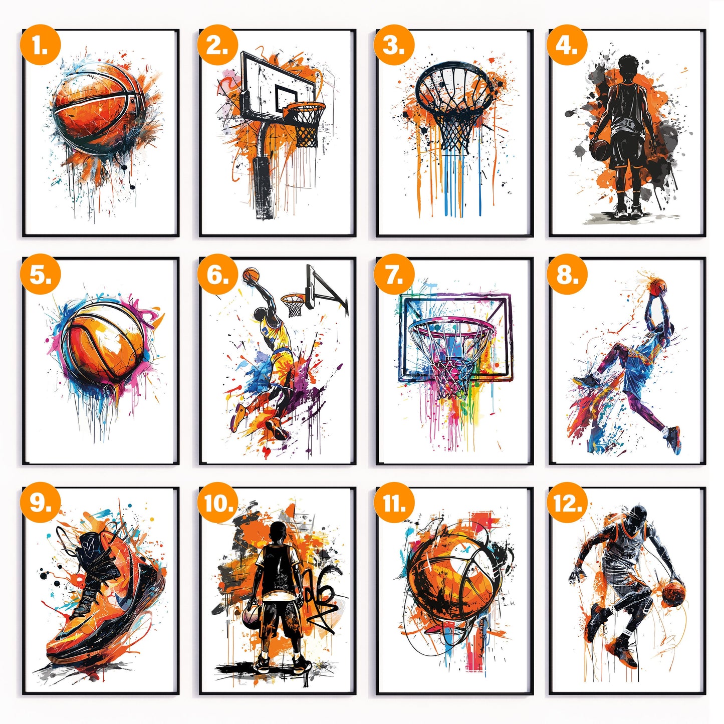 Basketball Wall Art, Basketball Prints, Basketball Poster, Boys Bedroom Room Decor, Kids Room Wall Art, Basketball Gifts For Son Brother