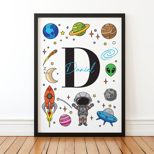 Personalised Space Prints, Boys Bedroom Decor, Nursery Prints, Nursery Decor, Space Decor, Space Bedroom Prints, Boys Bedroom Custom Prints