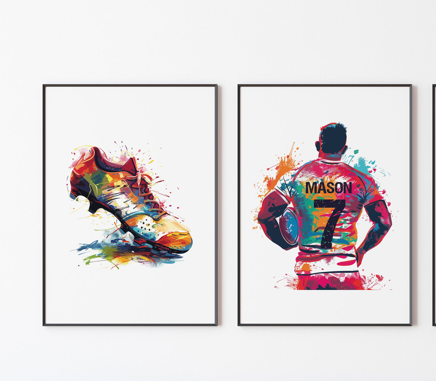 Rugby Prints, Rugby Wall Art Set of 3, Gift For Boys, Boys Bedroom Decor, Ruby Player Gifts, Rugby Gifts, Rugby Posters, Boys Bedroom Prints