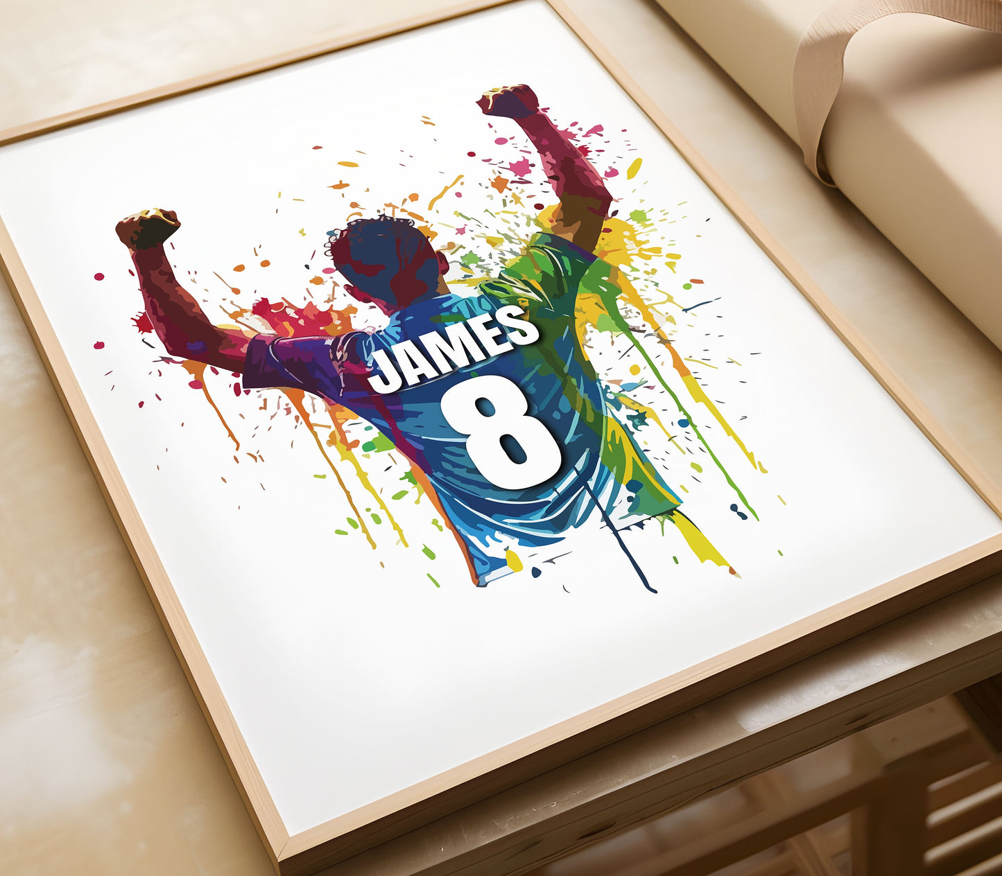 Personalised Football Prints Personalised Football Wall Art Boys Bedroom Decor, Kids Teen Bedroom Football Decor, Football Shirt Name Prints