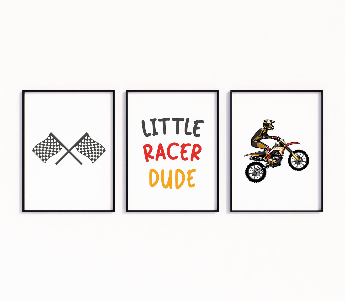 Motocross Wall Decor, Dirt Bike Print, Boy Wall Art, Motorbike Decor, Little Racer Dude, Biker Wall Art, Boys Nursery Prints, Toddler Room