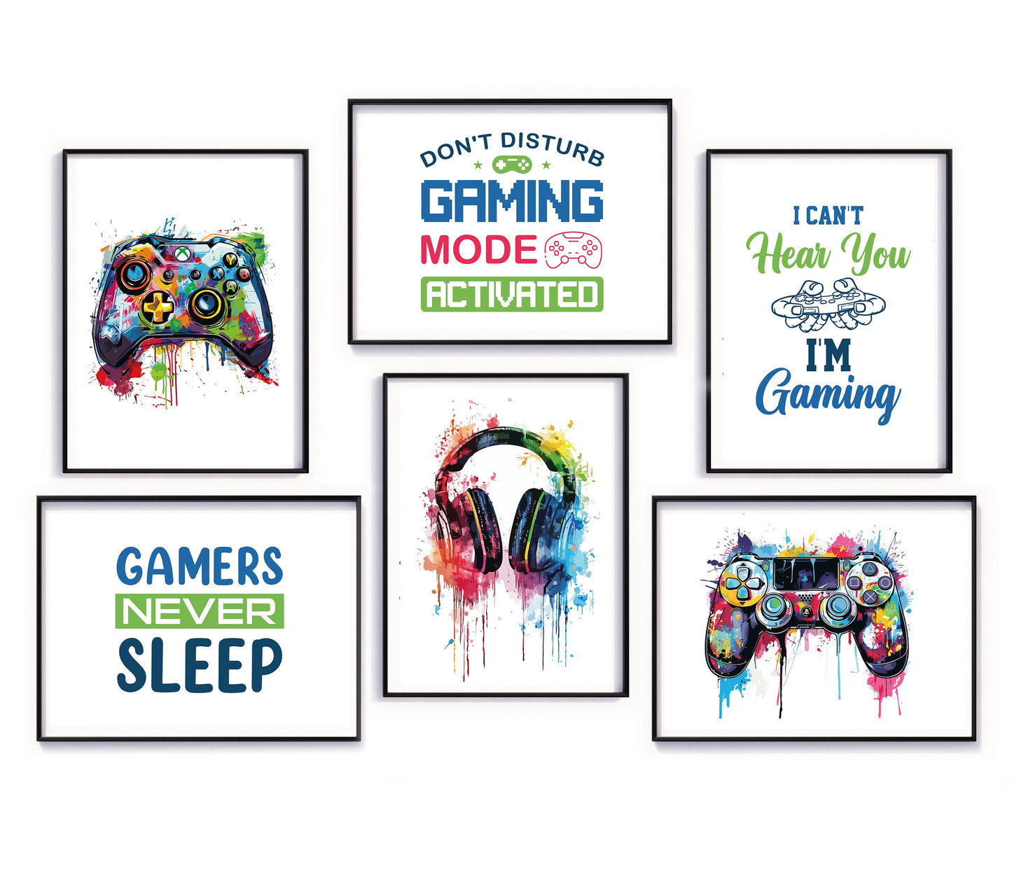 Set of 6 Gaming Prints Gaming Decor, Gamer Wall Art, Teen Room Prints, Boys Bedroom Decor, Gaming Wall Art, Video Game Poster, Games Room