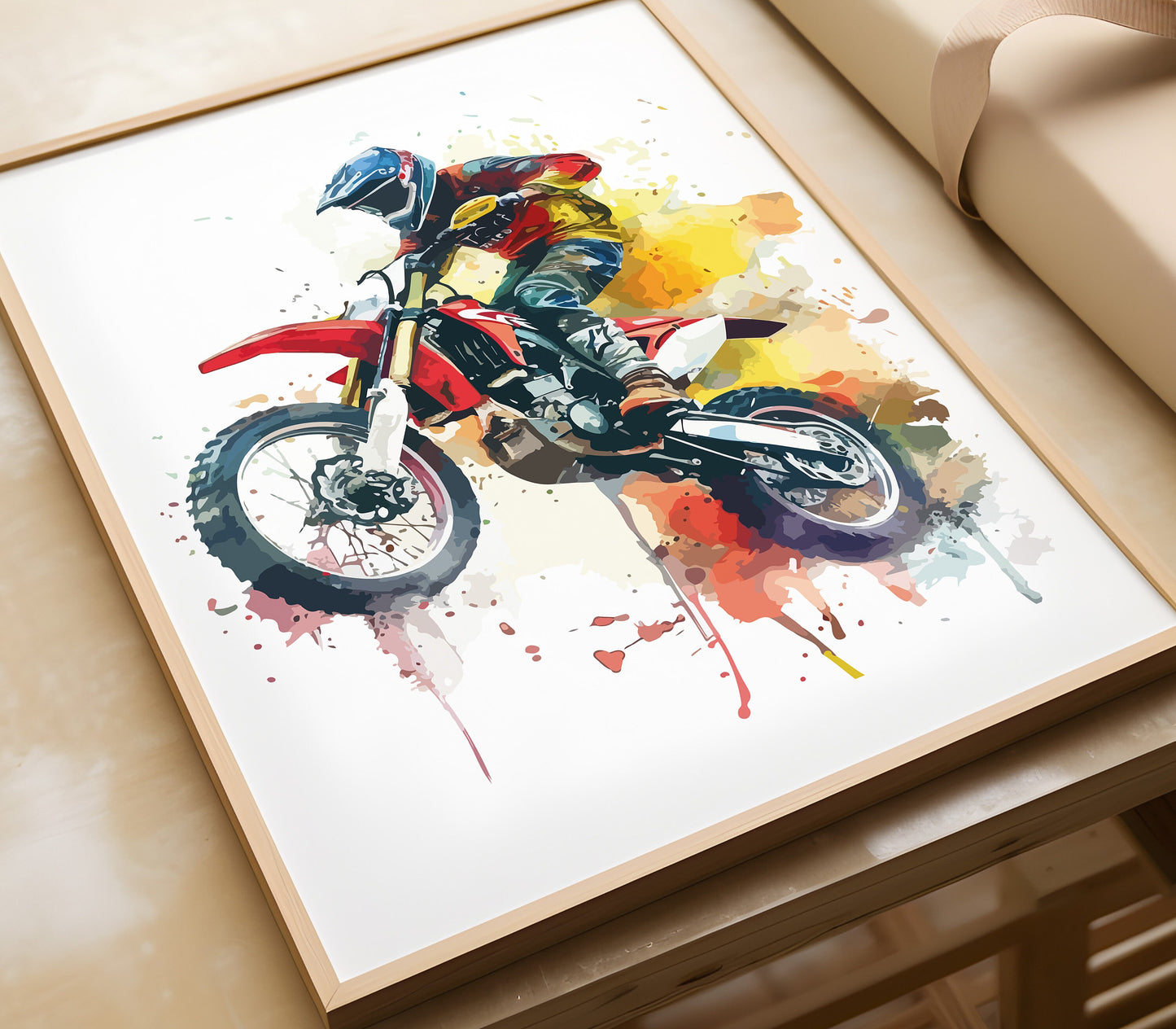 Motocross Wall Art Set of 3, Motocross Prints, Dirt Bike Wall Art, Biker Gifts, Boys Bedroom Decor, Dirt Bike Prints, Man Cave Rider Art