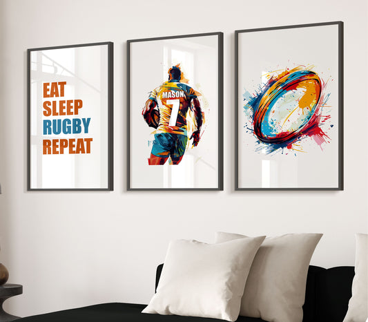 Rugby Prints For Boys Bedroom